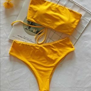 NWT Sun Yellow Bandeau Bikini